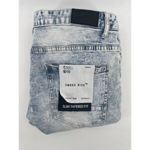 Smoke Rise Streetwear Jeans Mens 40x32 Acid Wash Slim Taper Distressed  NWT